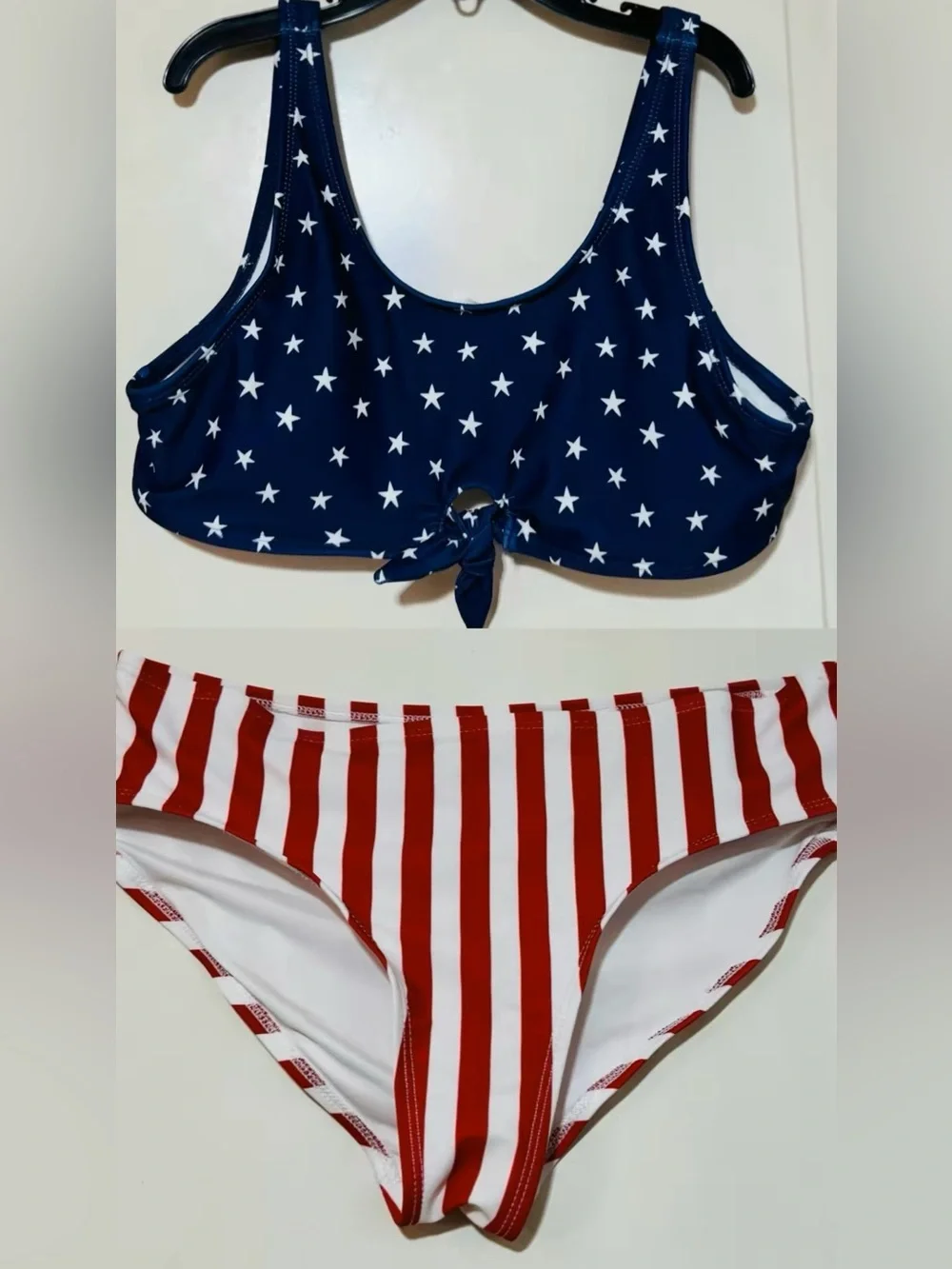 Old Navy Girls Red & Navy Star and Stripe Bikini Set
